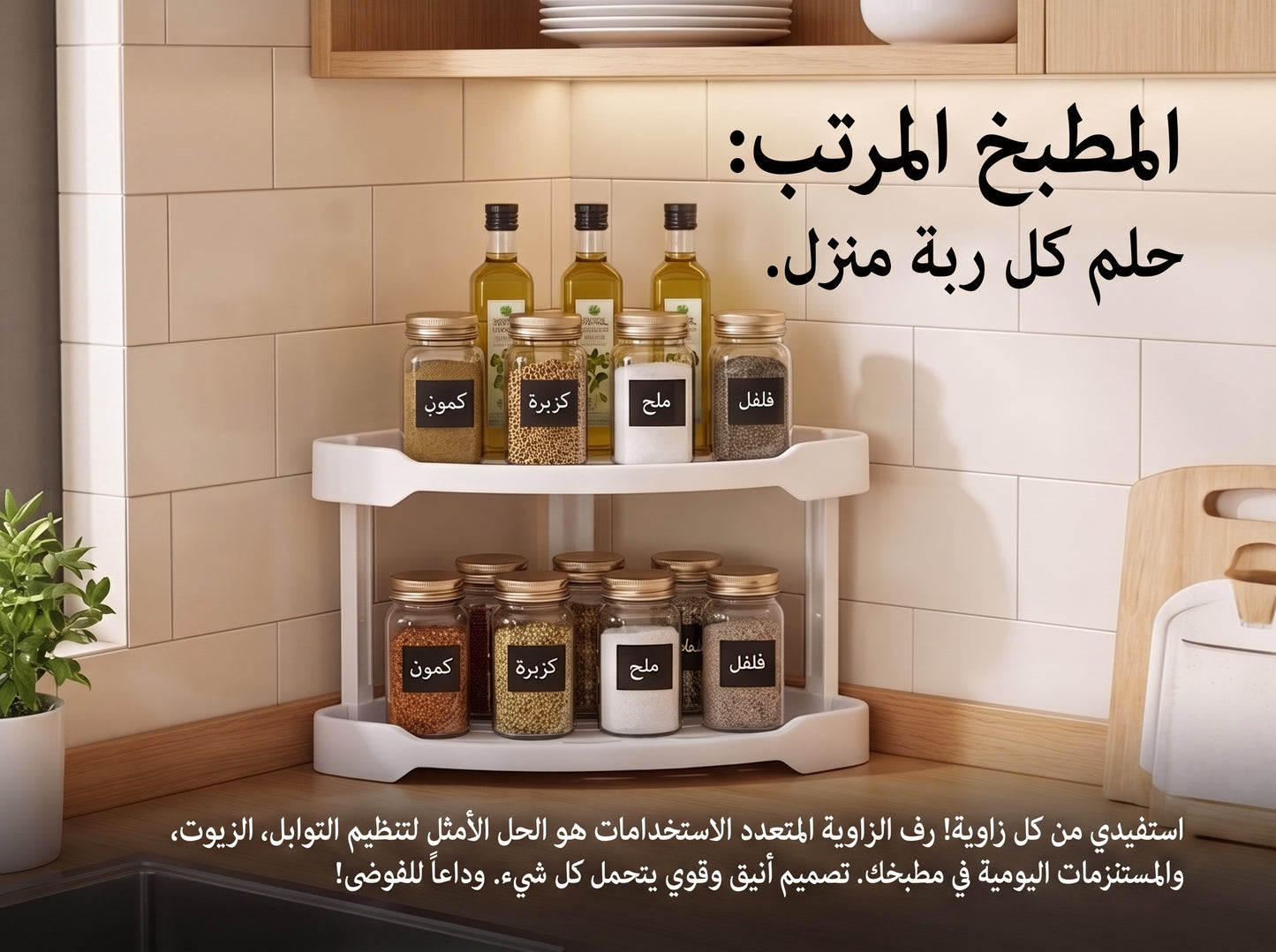 رف زاوية -طبقتين✨ Étagère Coin 2 Étages